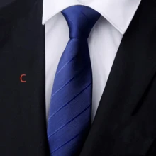 1 pieza Corbata de cremallera de negocios para hombres, accesorio de camisa de boda, corbata preformada clásica ajustable a rayas, opción ideal para regalos - Multicolor - Ver 4