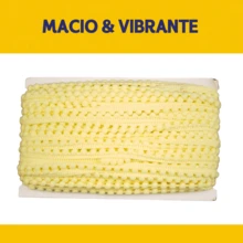 NYBC 10mm Pom Pom Ribbon (25 Meters) | For Use In Costumes, Headbands, And Clothing. - Baby Yellow - 104 - View 3