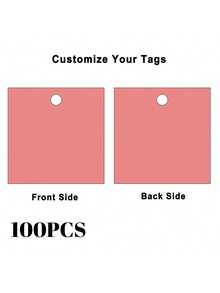 50/100 2.3-Inch Custom Square Hang Tags Jute Twine Printable DIY Paper Labels For Wedding Party Packaging, Thank You Tags - Pattern - View 15
