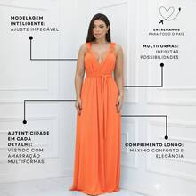 Long Dress Multi-Shapes Tie Bridesmaid Wedding Bride Graduation Various Shapes Feminine Party Glamour - 珊瑚粉 - 查看 4