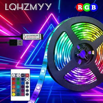 LQHZMYY Wireless Remote Control RGB LED Light Strip - Smart USB Powered Smart Lamp, Multi-Color Changing, Suitable For Living Room Decor, Dimmable Ambient Lighting, USB Powered, Remote Control, Vivid Lighting Display, Flexible Lighting Control, Suitable For Holiday Birthday Party