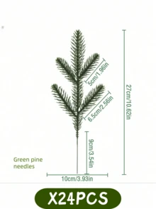 24PCS Snowy Artificial Pine Needles - Branches Twigs 10.6" Frosted Pine Picks Greenery Stems For Crafts, Wreaths, Garlands - Holiday Decor Snow Frosted Artificial Pine Branches Christmas Snowy Pine Needles Fake Greenery Pine Spray Picks For DIY Crafts - Green - View 13