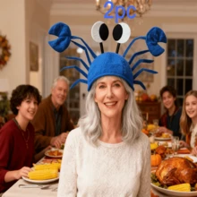 2 件/套，1 件可爱有趣的螃蟹帽，男女通用，礼物，适合万圣节、节日派对、学校、趣味活动 - 彩色 - 查看 10