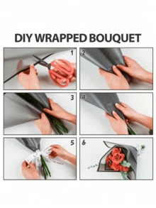 20/40/60张装花束包装纸，金边韩式包装纸，适合DIY手工礼品包装装饰，23 x 23英寸，包装纸，薄纸，花束包装用品（黑色），万圣节，圣诞节，情人节 - 黑色 - 查看 6