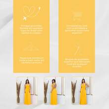 Long Dress Multi-Shapes Tie Bridesmaid Wedding Bride Graduation Various Shapes Feminine Party Glamour - 黃色 - 查看 8