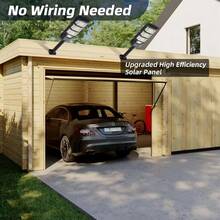 Luz solar LED súper brillante con sensor de movimiento Luz de calle de inducción 63LED/84LED Dos tipos de iluminación Foco de jardín exterior Carga con luz solar Iluminación de garaje y sendero - Negro - Ver 9