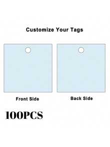 50/100 2.3-Inch Custom Square Hang Tags Jute Twine Printable DIY Paper Labels For Wedding Party Packaging, Thank You Tags - Pattern - View 17