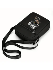 1件/2件装“尽情疯狂”卡通印花Y2K街头风棒球帽及可调节斜挎包，男女通用户外运动帽和单肩包，送给自己和朋友的礼物