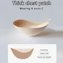 1 Par de Almofadas Adesivas para Seios com Elevação de 5cm Reforçadas, com Alças Ajustáveis Grátis - Realçadores de Silicone Reutilizáveis e Antiderrapantes para Sutiãs/Roupas de Banho, Casamento/Yoga/Academia, À Prova de Suor e Sem Costura