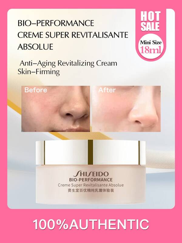 Shiseido CREMA BIO-PERFORMANCE SUPER REVITALISANTE ABSOLUE | Minitalla de prueba de 18 ml, crema revitalizante antiedad, reafirmante e hidratante intensiva para una piel radiante