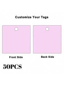50/100 2.3-Inch Custom Square Hang Tags Jute Twine Printable DIY Paper Labels For Wedding Party Packaging, Thank You Tags - Pattern - View 21