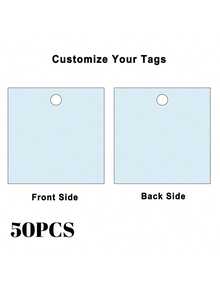50/100 2.3-Inch Custom Square Hang Tags Jute Twine Printable DIY Paper Labels For Wedding Party Packaging, Thank You Tags - Pattern - View 40
