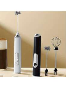 无绳电动打蛋器 小型家用电动搅拌机 黄油打发器 烘焙搅拌器 手动打蛋器 电动打蛋器 适用于饮料 牛奶 咖啡 蛋清 二合一