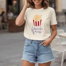 Camiseta Feminina French Fries Batata Frita Camisa Vintage Cool 100% Algodão
