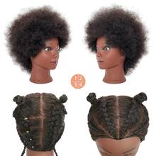 100% Human Hair Model Head, Suitable For Hairstyling And Braiding, With Clip Fastener - Black - View 2