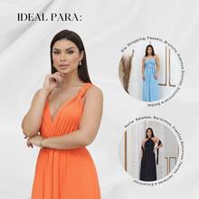 Long Dress Multi-Shapes Tie Bridesmaid Wedding Bride Graduation Various Shapes Feminine Party Glamour - 珊瑚粉 - 查看 5