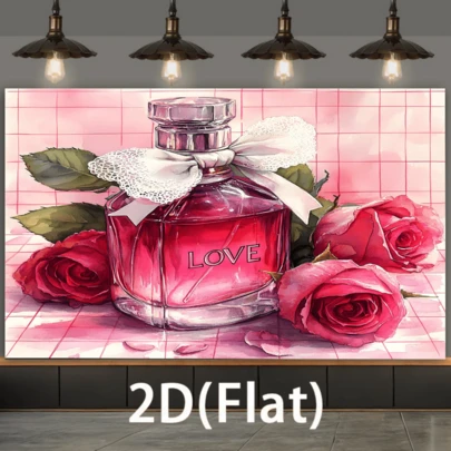 A Transparent Perfume Bottle In The Style Of Water-Saving Color For Lovers, Filled With Pink Perfume, Is Very Suitable As A Background Banner And Prop. It Is Very Suitable For Various Festival Decorations In