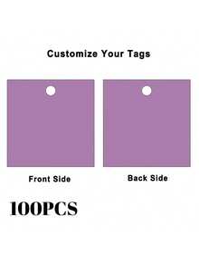 50/100 2.3-Inch Custom Square Hang Tags Jute Twine Printable DIY Paper Labels For Wedding Party Packaging, Thank You Tags - Pattern - View 18