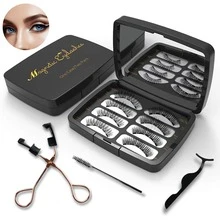 8-Piece Quantum Magnetic Eyelash Set, With 2 Styles Of Applicators + Tweezers + Brush, 3D Magnetic False Eyelashes, Natural Set For Beginners, Perfect For Daily Makeup, Parties, And Holiday Gifts - màu đen - Xem 8