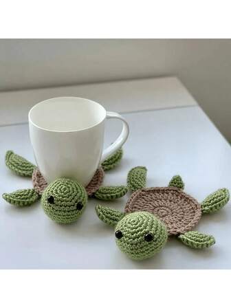 1 pieza Posavasos de ganchillo de animal para coche - Divertidos tapetes de taza de animal, regalo de inauguración de la casa de punto creativo para amigos - Decoración del hogar única