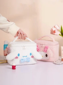 Sanrio White Cinnamoroll Plush 3D Cosmetic Bag, Cute Durable, Soft Fluffy, Large Capacity, Travel/Gym/School/Office Use, Teen Girls/Sanrio Fan Gift, Stylish Kawaii, Daily Must-Have - White-cinnamoroll - View 6