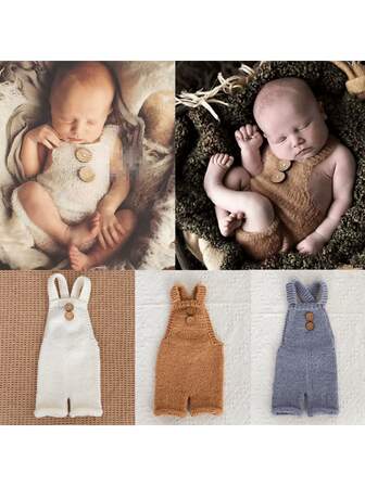 Newborn Baby Photography Outfit, Mohair Suspender Pants
