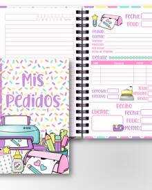 Libreta de pedidos con diseño práctico y funcional. Cada hoja cuenta con recibo de pago al final para mayor control. Contiene 100 hojas impresas por una sola cara, ideal para pequeños negocios y emprendedores. - A5 - Ver 2