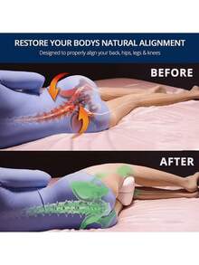 AURA DECO-Almohada Ortopédica para Pierna y Rodilla - Espuma con Memoria - Alivia el Dolor de Espalda - Cadera y Articulaciones - Soporte para el Tobillo y la Rodilla – Almohadilla para Dormir de Lado. - Blanco - Ver 4