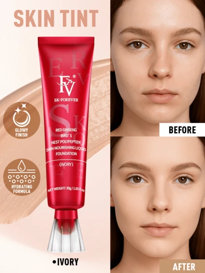 Fundación Mate Impermeable FV - Efecto de maquillaje de larga duración, cobertura media-alta, fórmula ligera de control de aceite, corrector impermeable, fundación de cobertura total, imprimación profesional, adecuada para piel mixta/grasa, 30g