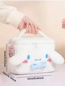 Sanrio White Cinnamoroll Plush 3D Cosmetic Bag, Cute Durable, Soft Fluffy, Large Capacity, Travel/Gym/School/Office Use, Teen Girls/Sanrio Fan Gift, Stylish Kawaii, Daily Must-Have - White-cinnamoroll - View 10