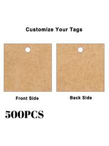 50/100 2.3-Inch Custom Square Hang Tags Jute Twine Printable DIY Paper Labels For Wedding Party Packaging, Thank You Tags - Pattern - View 79