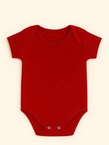 Set Of 5 Short-Sleeved Bodysuits In Plain Ribbed Suedine Fabric, 100% Cotton, For Girls And Boys - 淺粉色 - 查看 6