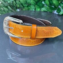 1 Country Belt Genuine Leather Horse Print Or Scale Effect - Xe - Xem 13