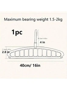 11孔折叠式衣架，多功能防滑塑料便携式悬挂衣柜系统，封闭式储物容量3.2立方英尺，轻便（1件装） - 彩色 - 查看 2