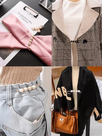 20 Elegant And Charming Women's Pearl Brooch Set - A Variety Of Sweaters, Shawls, Waist And Collar, Light-Proof Brooches And Belt Pins - Is A Stylish Accessory That Will Enhance Any Outfit. Styles Are Shipped Randomly