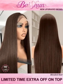 Peluca de cabello humano brasileño virgen de 30 pulgadas con encaje HD 13x4 13x6 5x5, densidad de 200, pre-recortada y pre-despuntada, color marrón oscuro chocolate #4, cabello liso con encaje HD, peluca frontal de cabello humano brasileño, peluca frontal de encaje sin pegamento de 8 a 34 pulgadas para mujeres - Marrón - Ver 2