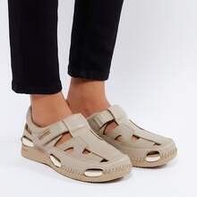 Women's Closed Sandal Outdoor Sole With Opening Low Heel Woven From Wolf Skin Only 1772 Sand Huarache Lady Casual - 米色 - 查看 1