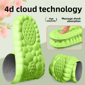A Pair Of Versatile Cloud-Feel Insoles, Soft, Breathable, Comfortable, Sweat-Absorbing, Odorless, Suitable For Students And Teenagers, Shockproof, Elastic, Flexible, Suitable For Both Men And Women, Ideal For Running, Basketball, Daily Casual Wear, College Life, And Various Other Scenarios, Can Be Paired With Sports Shoes, Casual Shoes, And Sneakers.