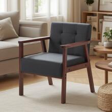 Nivtlpre Must-Have Solid Wood Loveseat | Tufted Accent Chair In 2 Colors | Quick 15-Min Assembly - Black - View 11