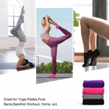 4 Pairs Non-Slip Yoga/Pilates/Workout/Dance Socks - Multicolor - View 3