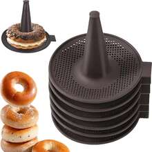 6-Piece Baking Mold Set, Bread, Donuts, Silicone Mold, Baking Cake Mousse Pudding Mold, LFGB Silicone Bagel Baking Tray, Non Stick, Reusable, Dishwasher , Heat-Resistant And Microwave