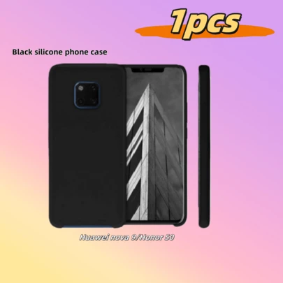 1pc Black Silicone Anti-Drop Phone Case, Compatible With Huawei P40/Honor X50i/Honor X6c/Honor X9/Honor X7a/Honor 20/Honor 200 Lite/Honor 50 SE/Y6s/Y5p/Nova 11 And Similar Smartphones, Transparent Corner Anti-Drop Phone Case, Phone Case, Anti-Drop Phone Case, Transparent Phone Case, Minimalist Phone Case, Solid Color Phone Case, Transparent Phone Case, TPU Anti-Drop Phone Case