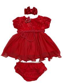 Luxury Baby Girl's Going-Home Outfit In Suedine Fabric - 5-Piece Kit - Comfort And Elegance! - Mùa hè đỏ - Xem 4