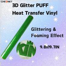 Pegatinas de vinilo con brillo 3D blanco CHEONET - Multicolor, adecuadas para camisetas DIY, bolsas, decoraciones navideñas, suministros para bodas DIY, vinilo de transferencia térmica para todas las máquinas de corte, fácil de cortar - Multicolor - Ver 34