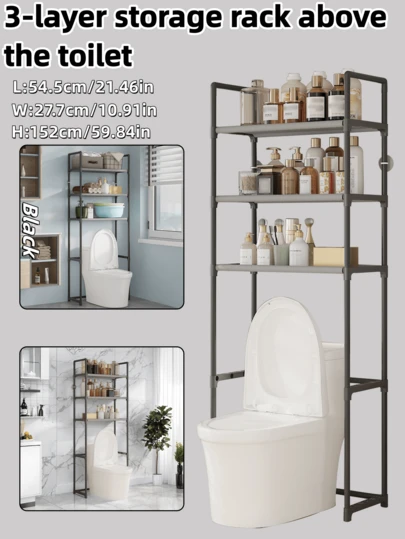 1 Adet Çok Fonksiyonlu 3 Katlı Yerden Durabilen Tuvalet ve Çamaşır Makinesi Saklama Rafı, Yerden Tasarruf Sağlayan Banyo ve Çamaşır Odası Düzenleyici Rafı, Çeşitli Boyut ve Renk Seçenekleriyle