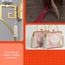NYBC Pingente De Seda Tassel 7 Cm - Franja - Pacote Com 100 Unidades - Diversas Cores - Amarelo Bebe Nº 104 - Visão 5