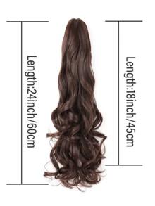 18英寸和24英寸夹式波浪柔软合成马尾假发，长款马尾假发，女士接发