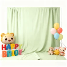 Pea Green Photography Backdrop Cloth, Light Green Shooting Background Cloth, Seamless Light Green Paper Photography Backdrop, Party Birthday Curtain (Excluding Stand And Clips) - Bean Green - View 9