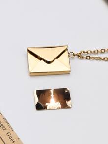 1pc Customizable Necklace,Custom Fashion Necklace,Personalized Envelope Locket Necklace With Customized Name/Message And Family/Pet/Couple Photo, Suitable For Birthday/Valentine/Anniversary - Multicolor - View 14