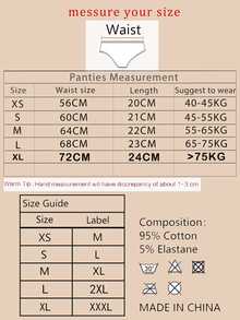 6pcs Women's Solid Color Simple Breathable Rib Thong Panties - Multicolor - View 6